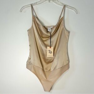 Sincerely Jules Satin Cowl Neck Bodysuit‎